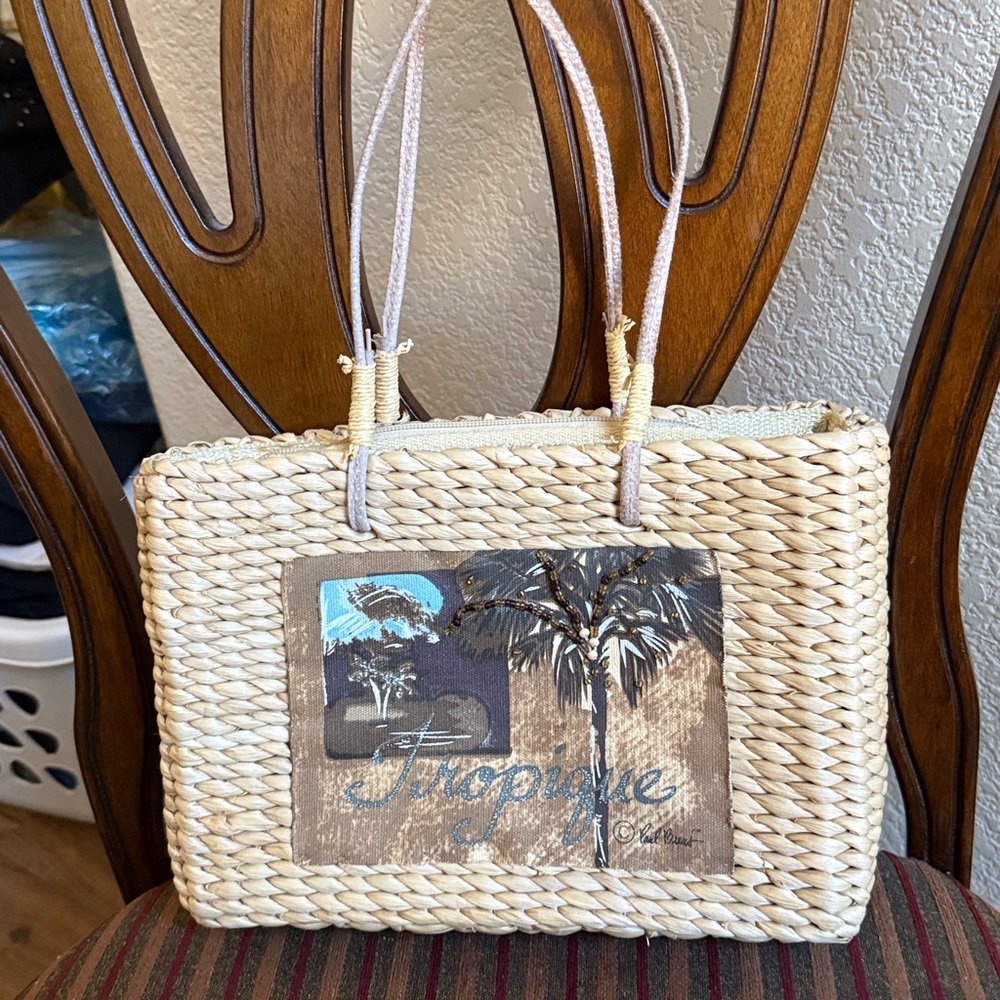 Sun and Sand Tropique woven straw tote handbag